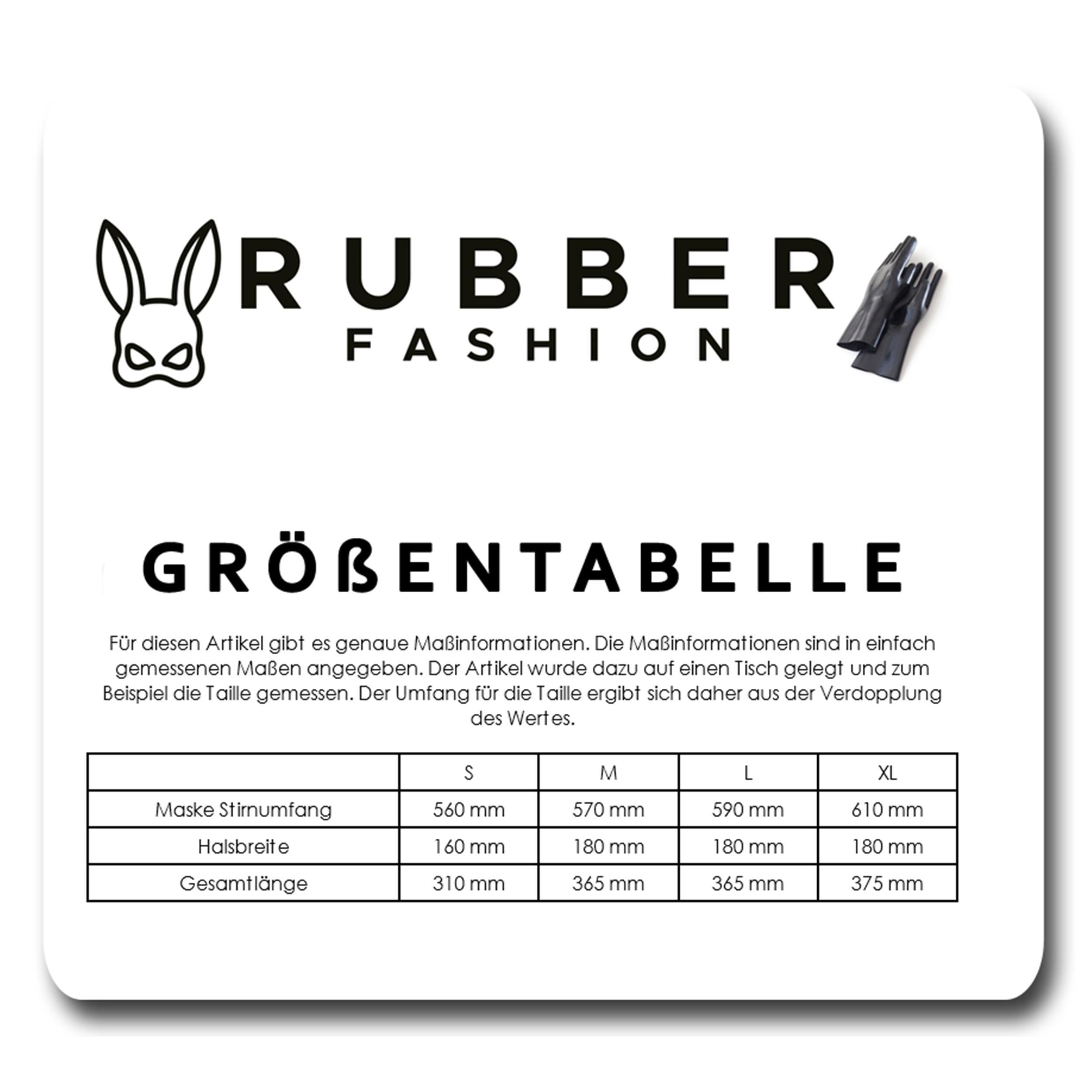 Rubberfashion Latex Maske - Latexmaske Haube mit Öffnungen für Nase und Mund Ring für Damen und Herren